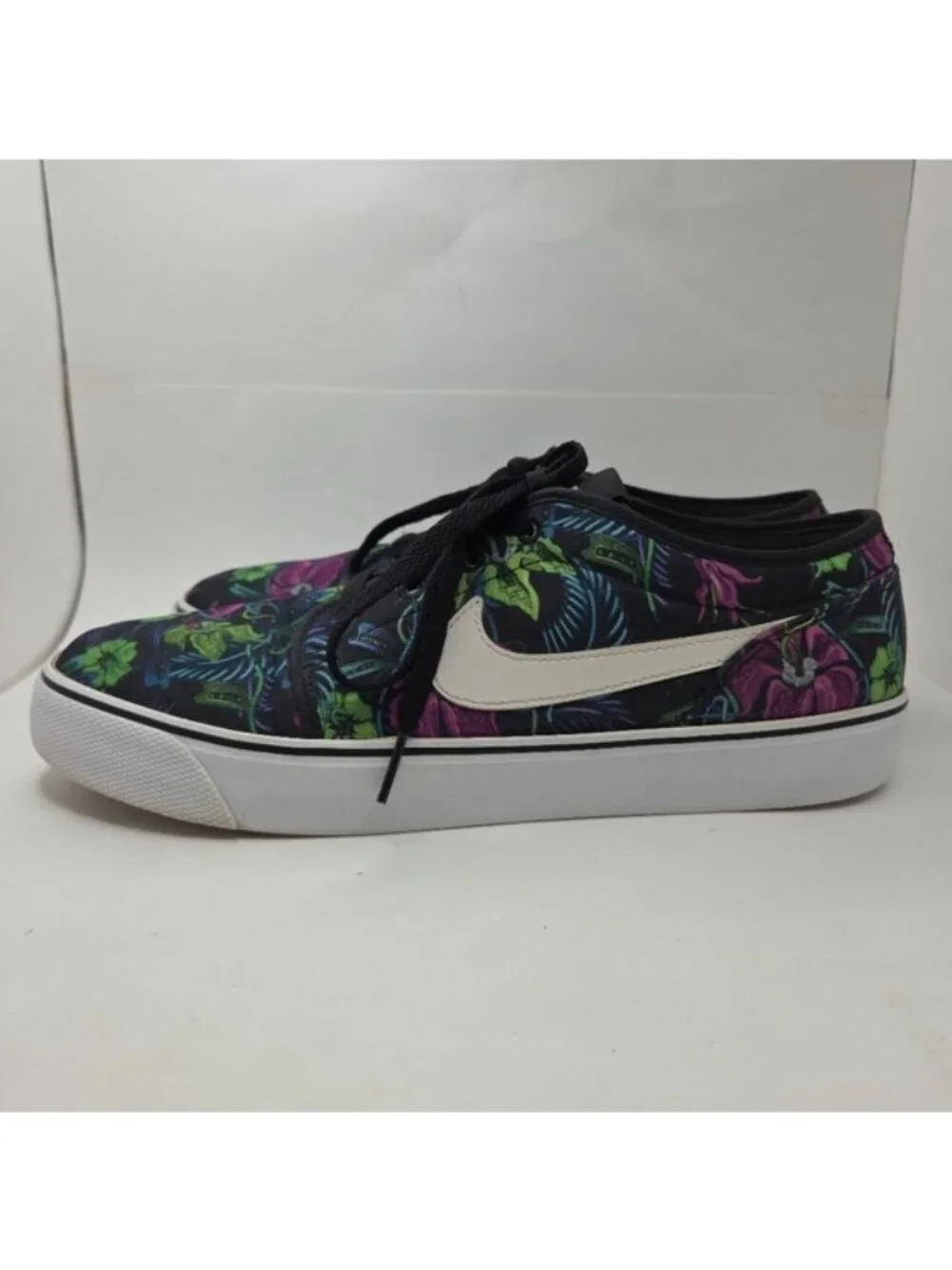 Nike Toki Low Black Floral Textile Smoky Lotus Shoes Sneakers Men's Size 9.5